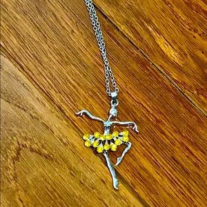 NWT yellow ballerina necklace